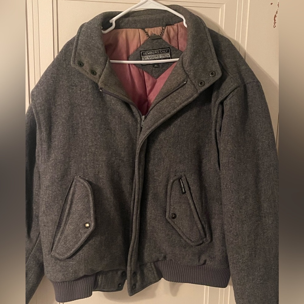 Mens members only pure wool bomber jacket 42
